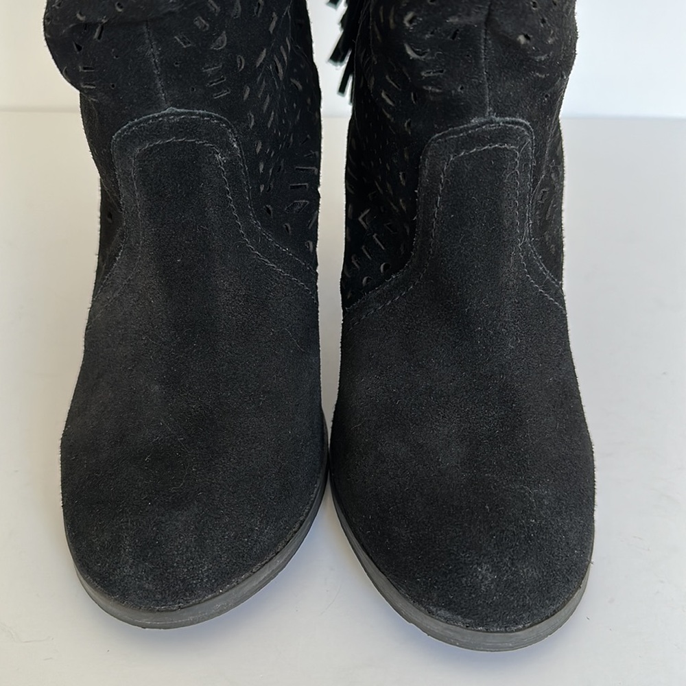 Naughty Monkey Women’s Black Suede Fringe Boot - Picture 6 of 9